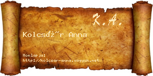 Kolcsár Anna névjegykártya